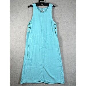 VNTG AKS Amy K Su Women’s Size Petite‎ S Teal Blue Romper Midi Dress 90s Teacher